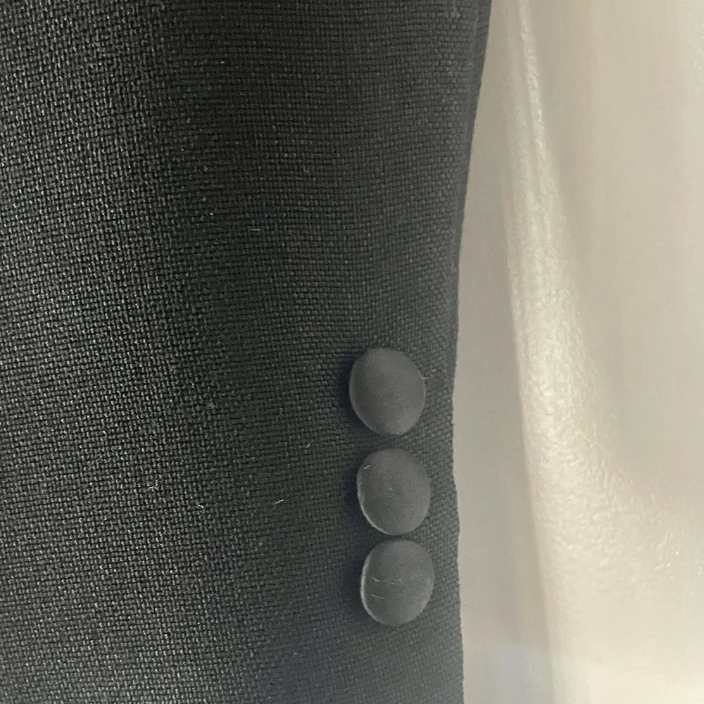 Harrods Vintage Worsted Mohair Tux Jacket, covered buttons, satin lapel, 40R